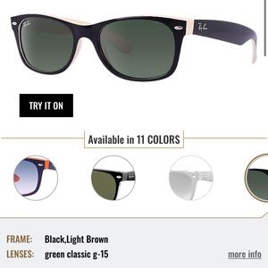 Ray-Ban New Wayfarer Sunglasses Shiny Black/Beige